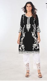Straight Kurti with Matching Pants- Black