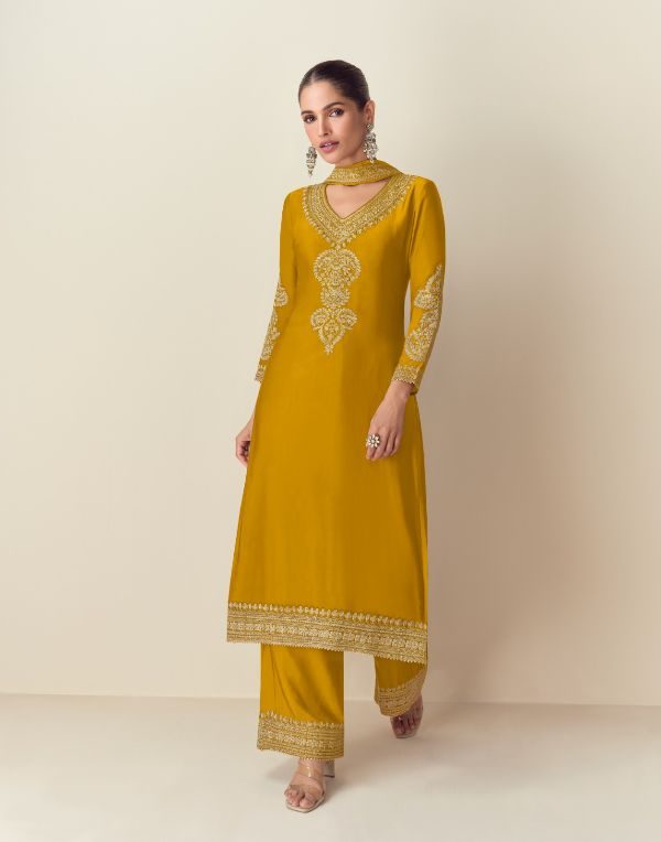 Designer Salwar Suit- AR- Yellow