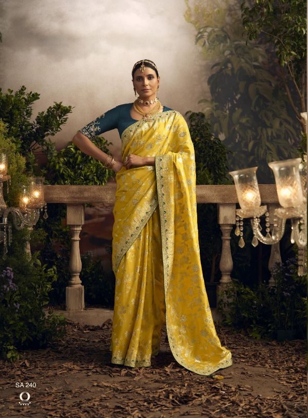 Dola Silk Saree- RR Yellow