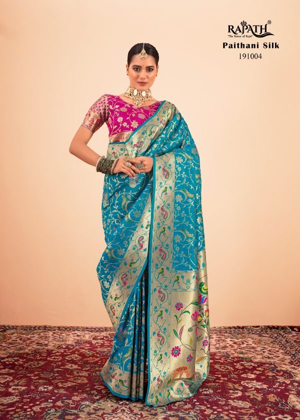 Paithani Silk- Turquoise