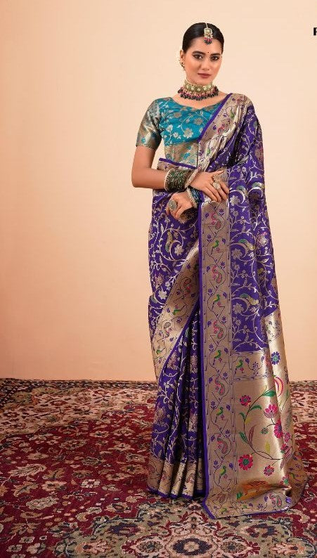 Paithani Silk- Violet