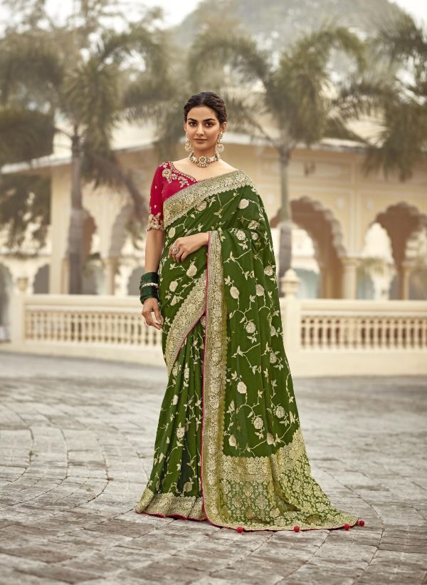 Silk Saree- RM Mahendi Green