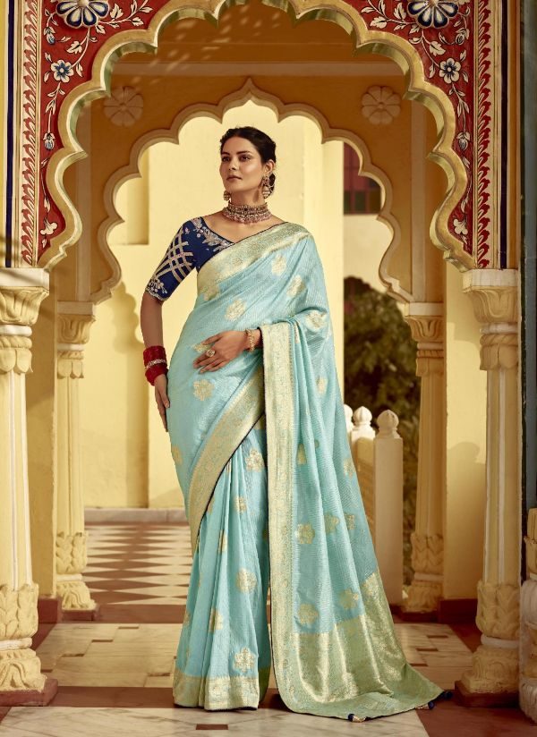 Silk Saree- RM Pacific Blue