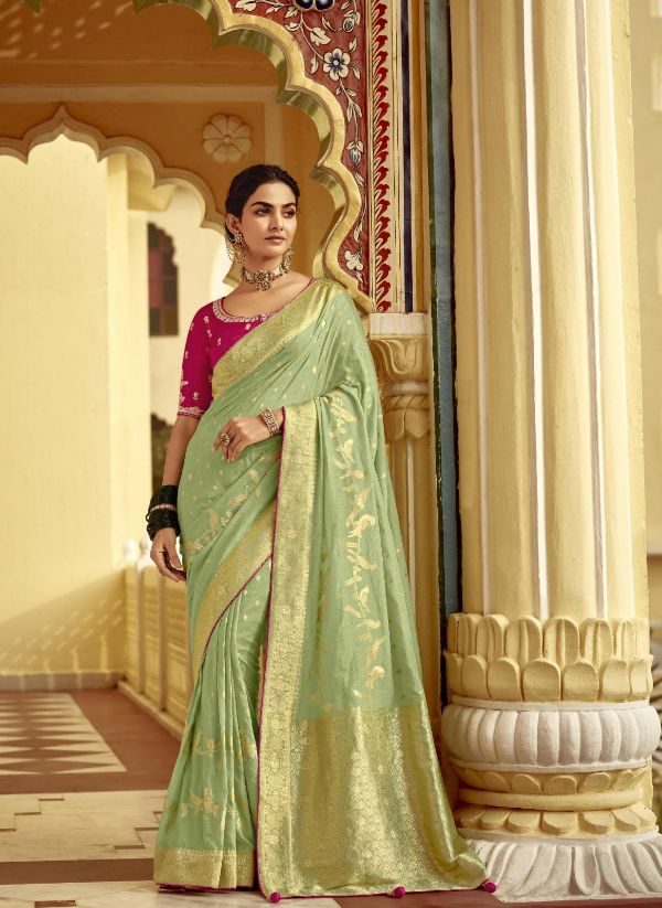 Silk Saree- RM Lime