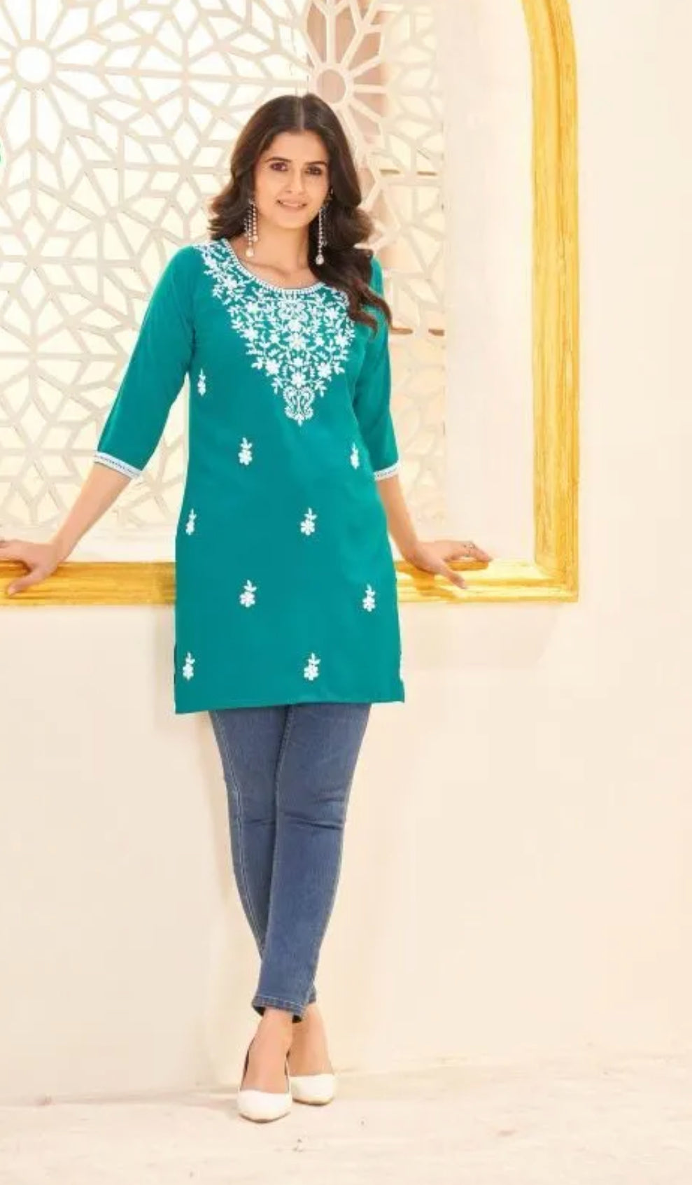 Short Kurti - Ocean Green