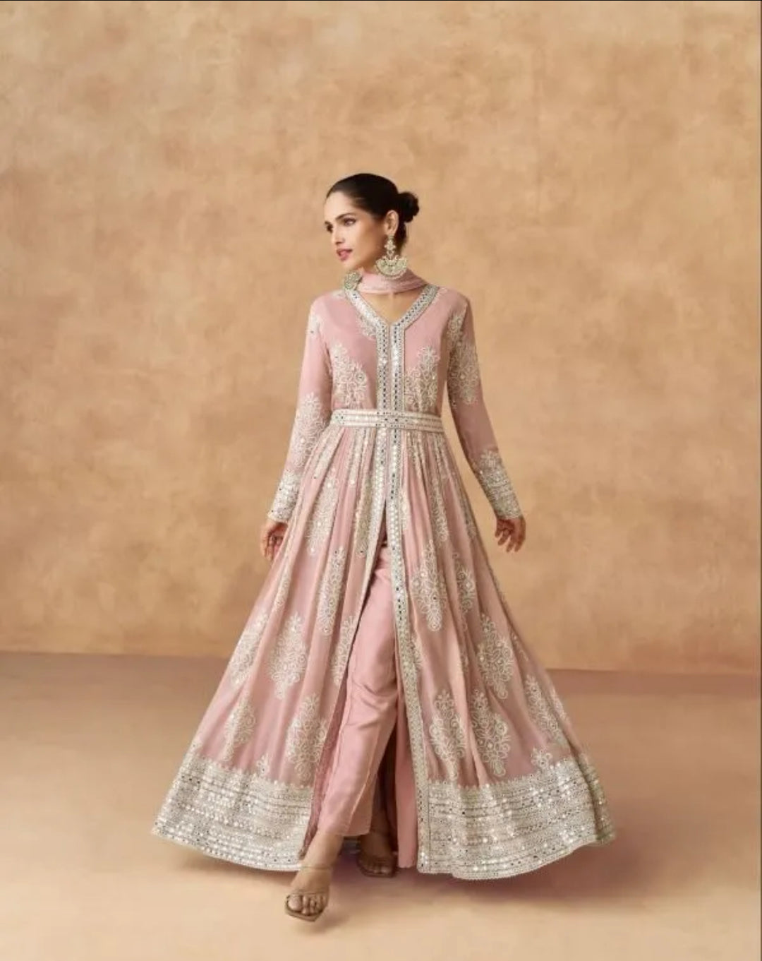 Premium Gown Set-AA - Peach