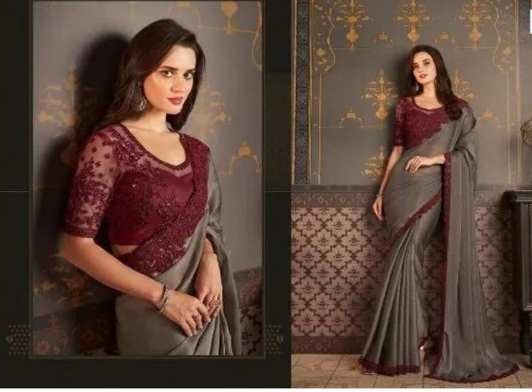 Rainbow Silk Saree with Banglori Silk Blouse