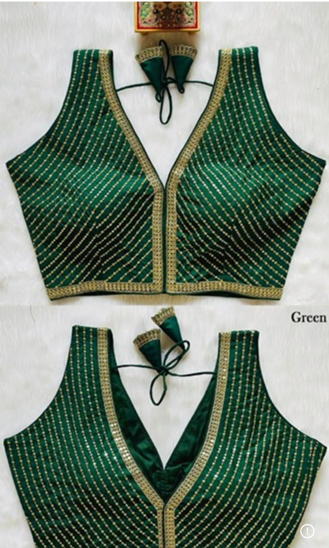 Designer Ready-Made Blouses- Green