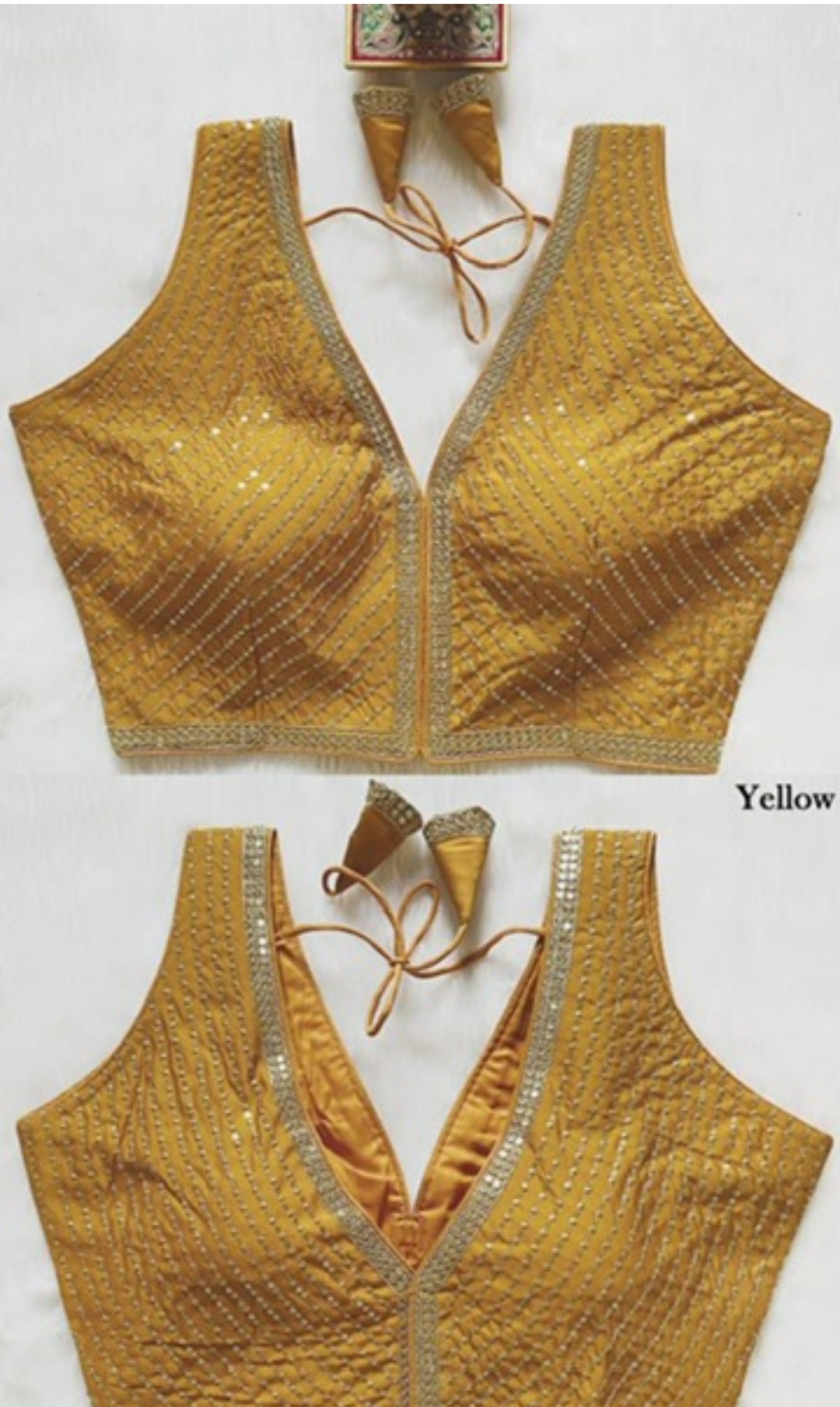 Designer Ready-Made Blouses- Yellow