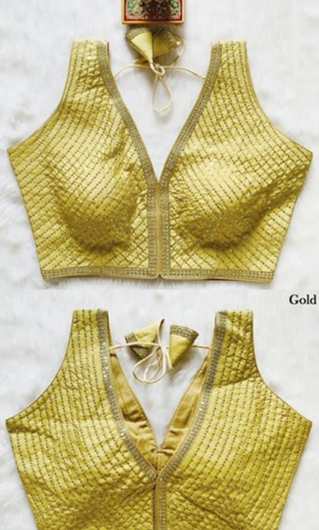 Designer Ready-Made Blouses- Gold