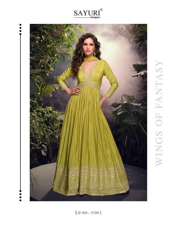 Jacquard Silk Gown - SL Parrot Green