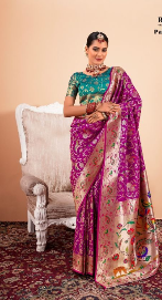 Paithani Silk- Magenta