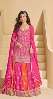Designer Lehenga- SM- Pink