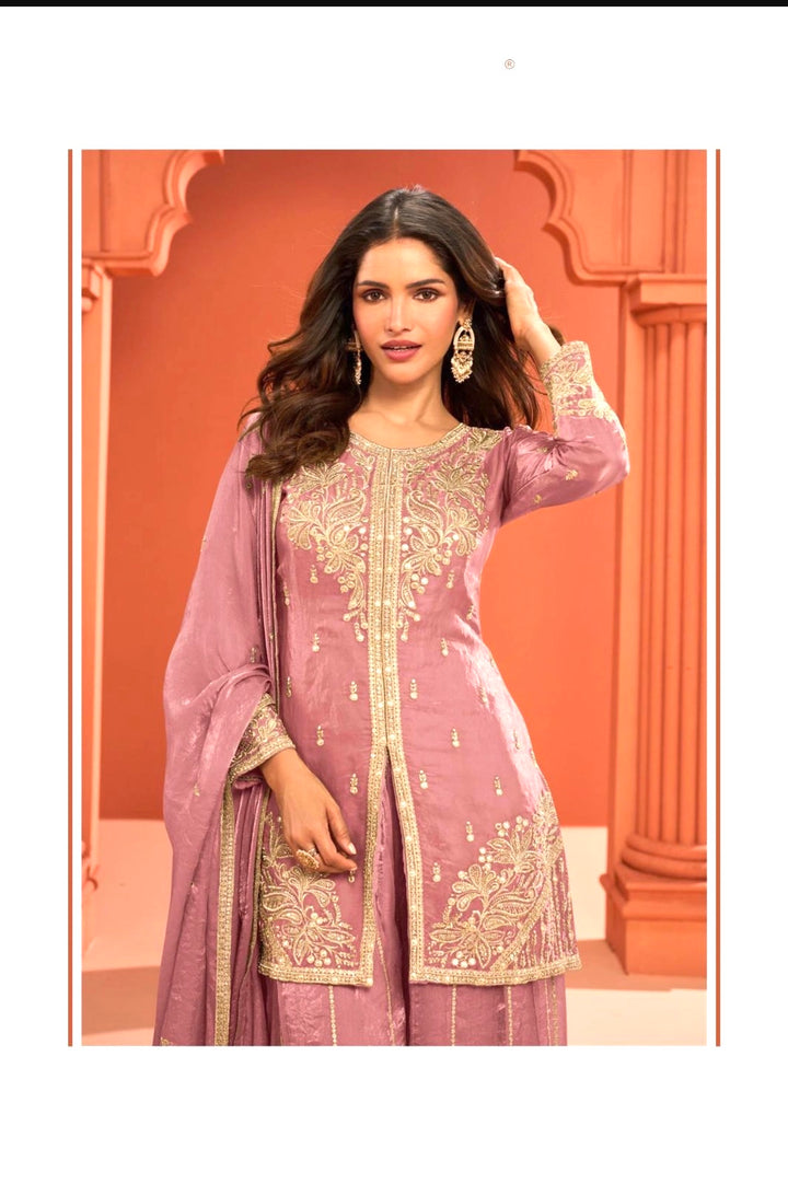 ROYAL SHARARA • GHARARA SET - Light Pink