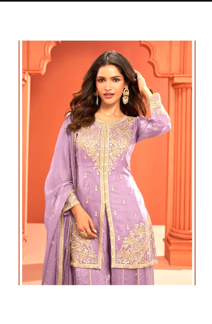 ROYAL SHARARA • GHARARA SET - Light Purple