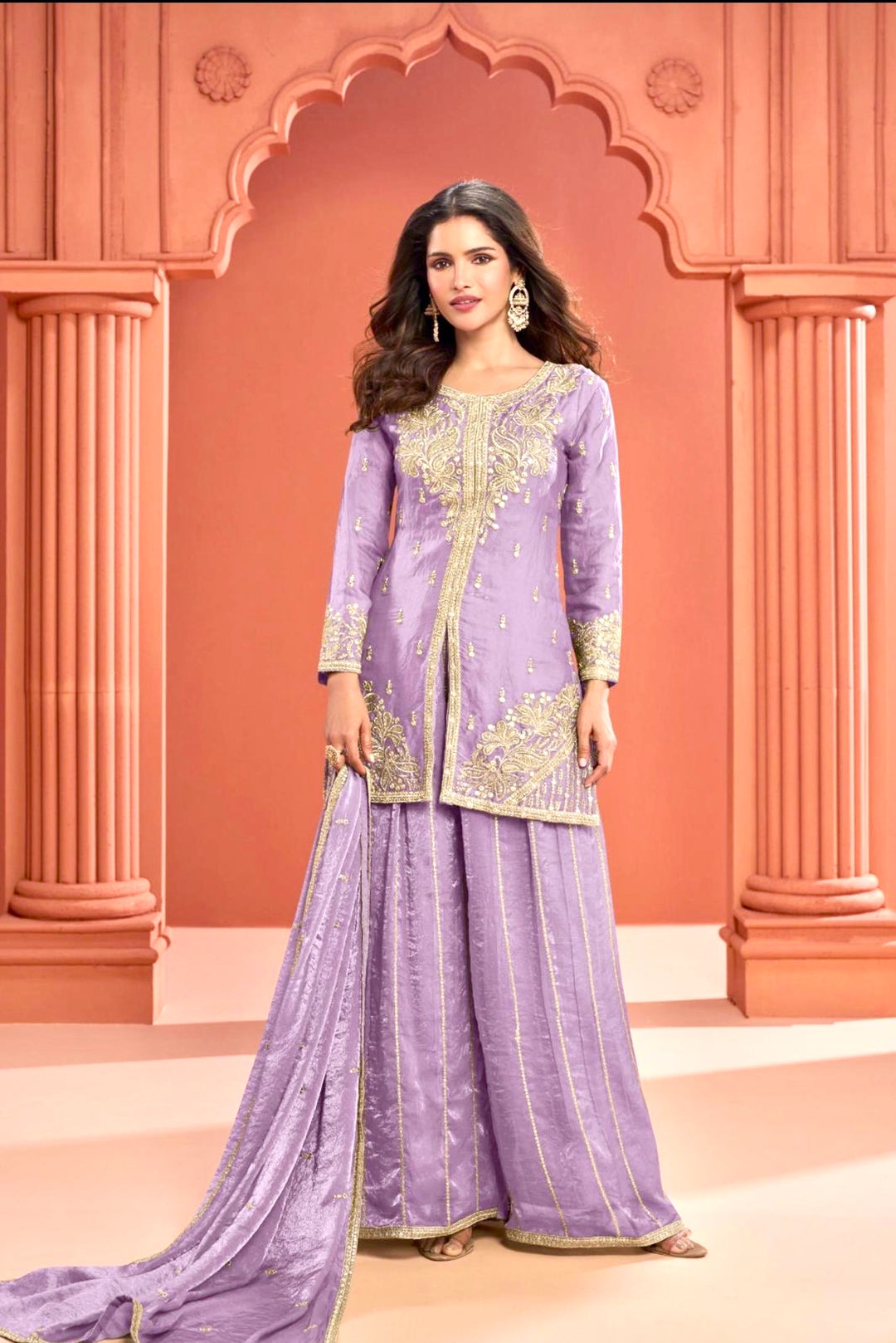ROYAL SHARARA • GHARARA SET - Light Purple