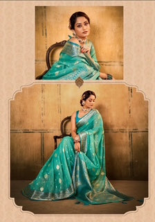 Banarasi Tissue Collection- Sea Blue