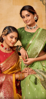 Banarasi Tissue Collection- Pista Green