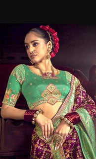 LUXURIOUS PURE DOLA SILK SAREE- KD- Purple