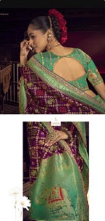 LUXURIOUS PURE DOLA SILK SAREE- KD- Purple
