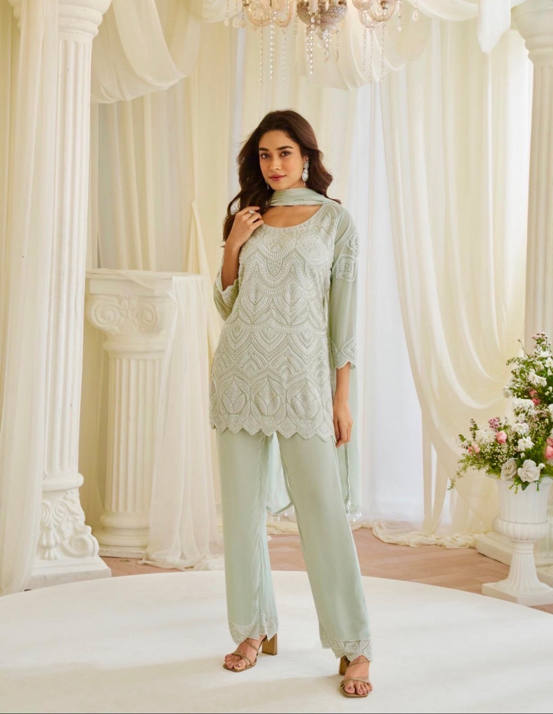 LUXURIOUS PREMIUM CORSET SET- SH- Light Green