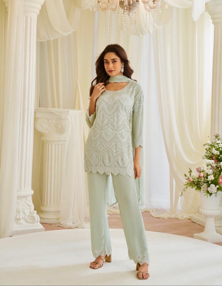 LUXURIOUS PREMIUM CORSET SET- SH- Light Green