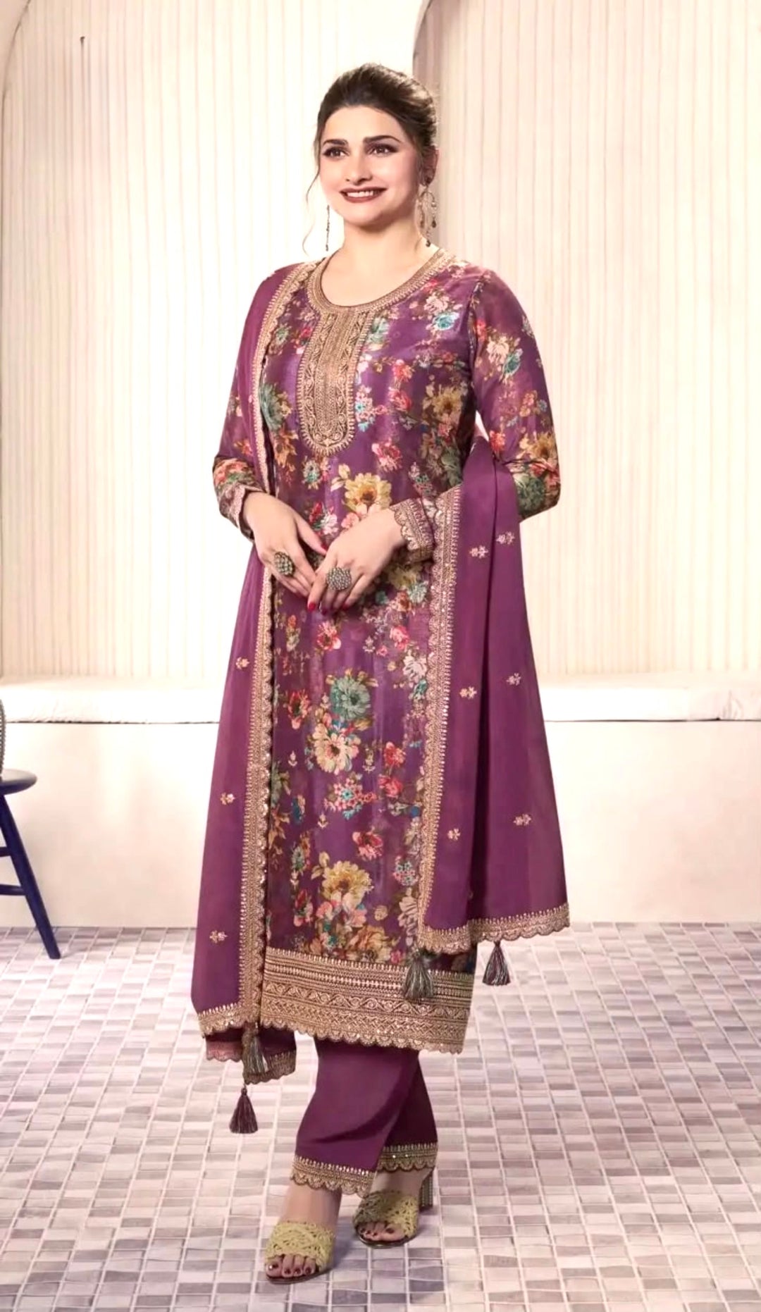 FESTIVE ELEGANCE | DESIGNER KAMEEZ and PANT SET- KPDP- Magenta