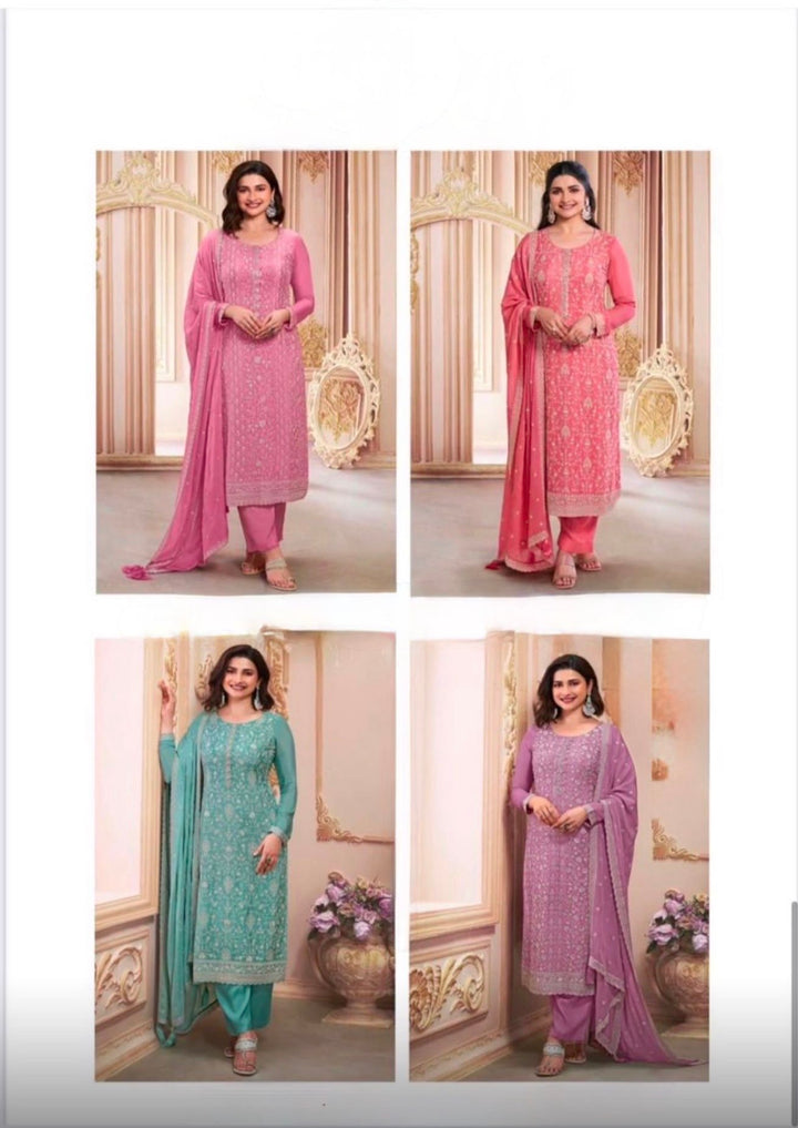 ELEGANT THREAD-EMBROIDERED SALWAR KAMEEZ - VS- Peach