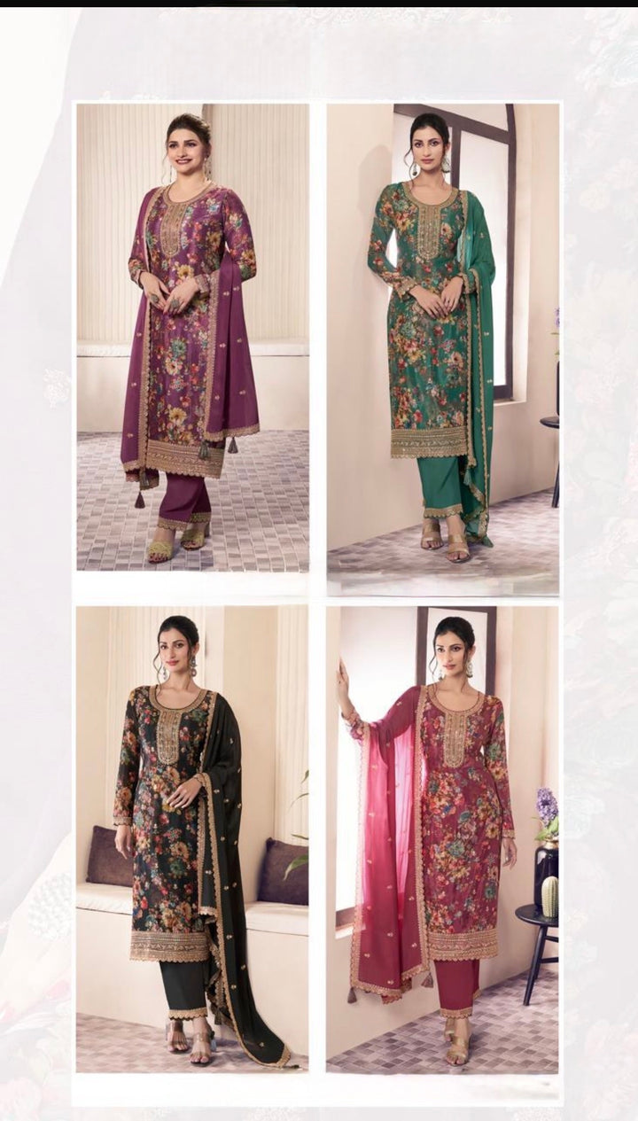 FESTIVE ELEGANCE | DESIGNER KAMEEZ and PANT SET - KPDP- Brick Red