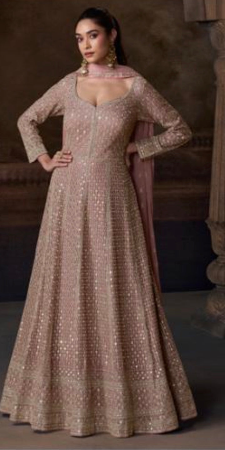 Luxurious  and Designer Gown- Beige