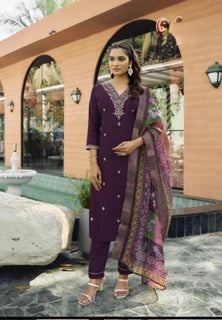 Luxury Salwar Kameez Set -RO- Purple