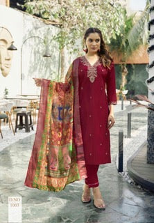 Luxury Salwar Kameez Set -RO- Burgundy
