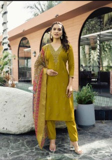 Luxury Salwar Kameez Set -RO- Yellow
