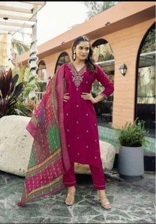Luxury Salwar Kameez Set -RO- Red