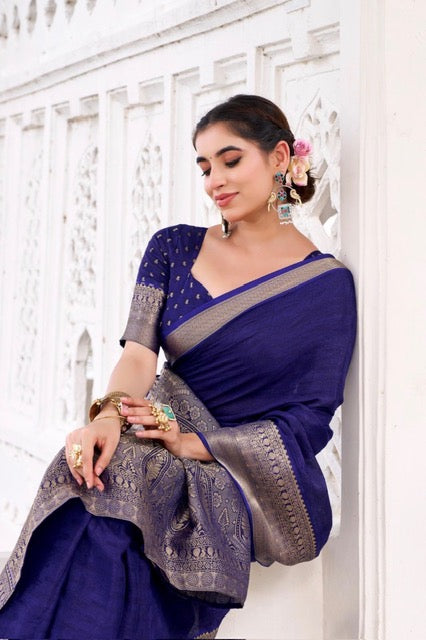 Luxury Georgette Saree-Blue