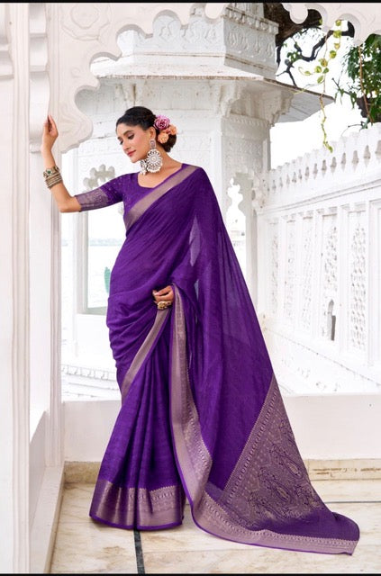 Luxury Georgette Saree- Magenta