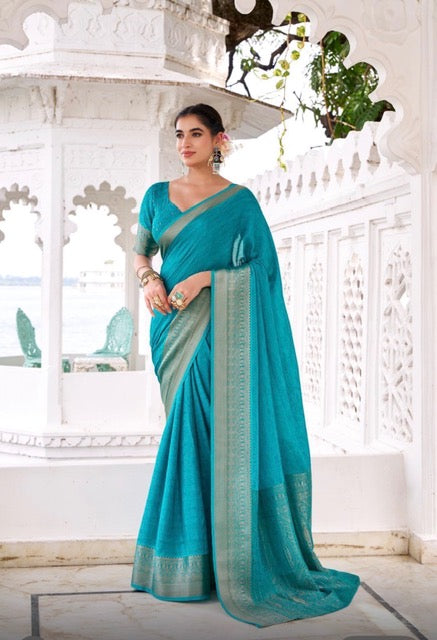 Luxury Georgette Saree- Deep Turquoise
