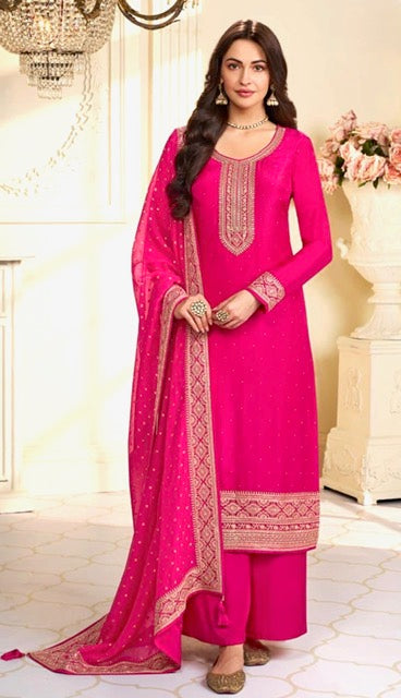 Muga Silk Salwar Kameez- VS- Pink
