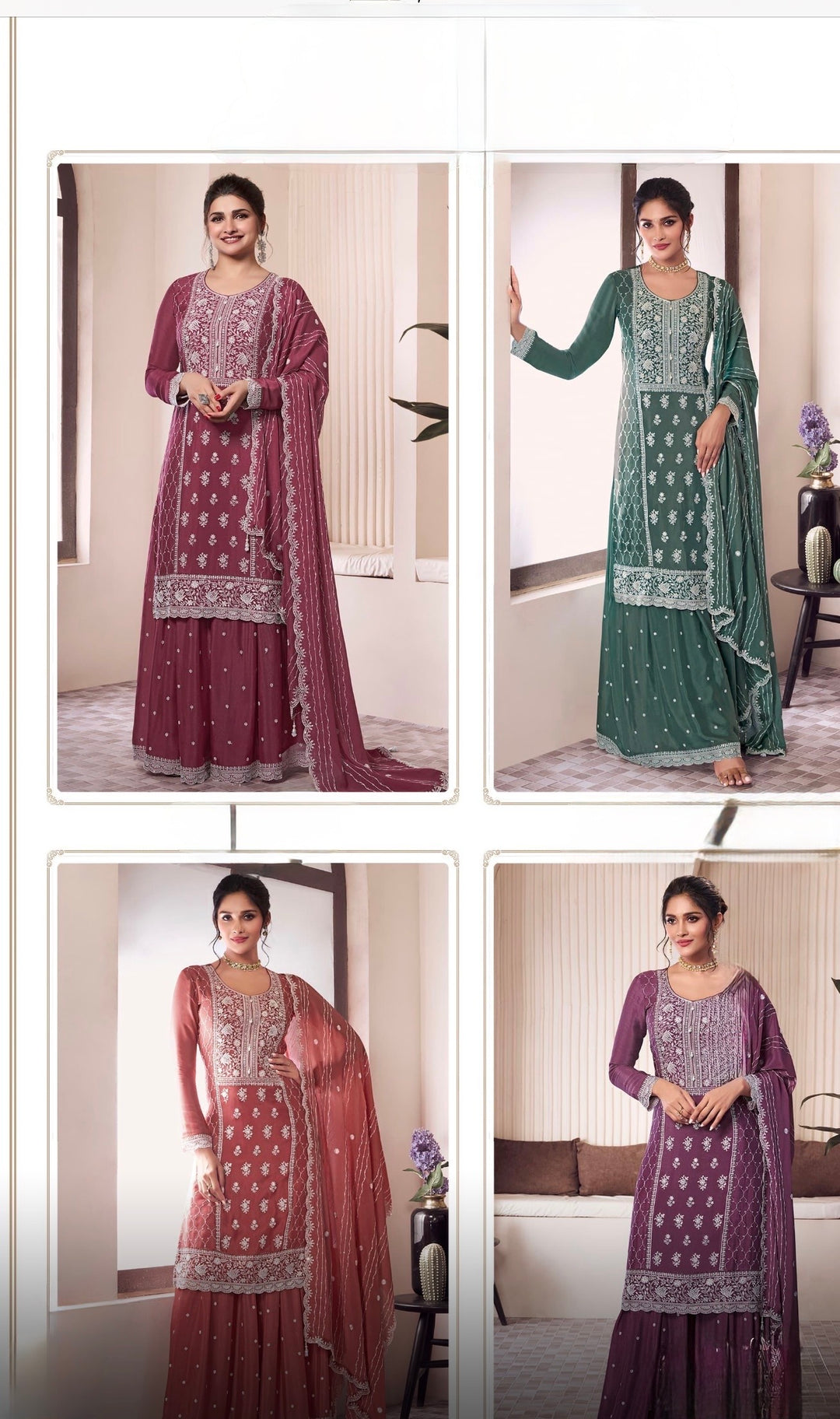 Chinon Silk Sharara- Gharara -KSY- Wine
