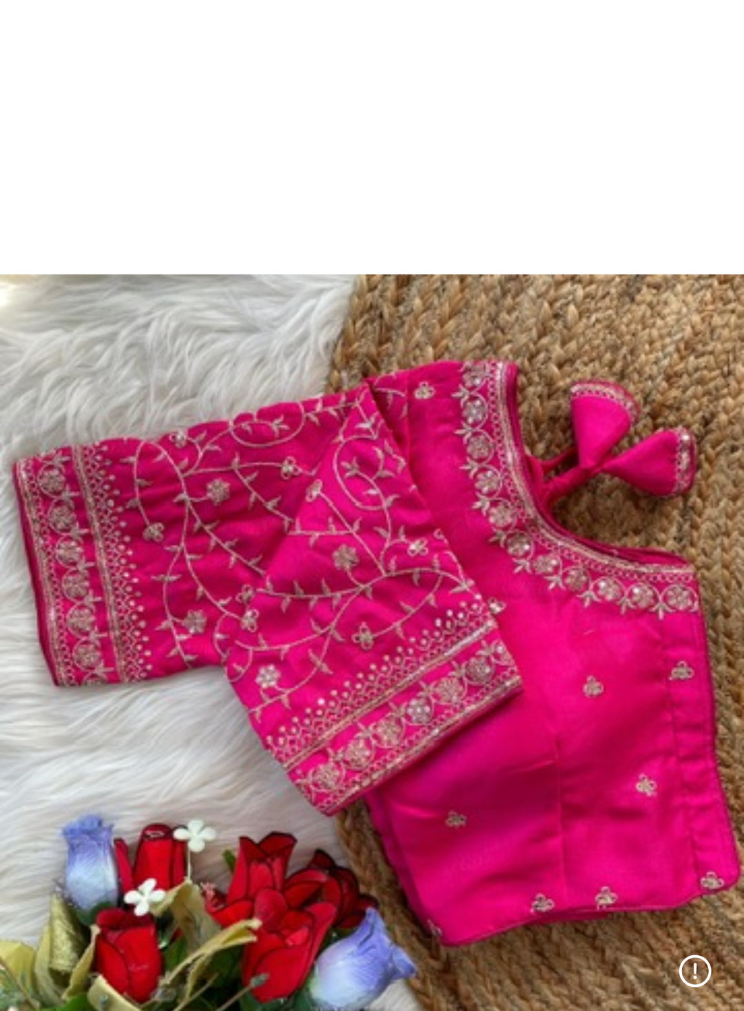 Embroidered Designer Ready-Made Blouse- Pink