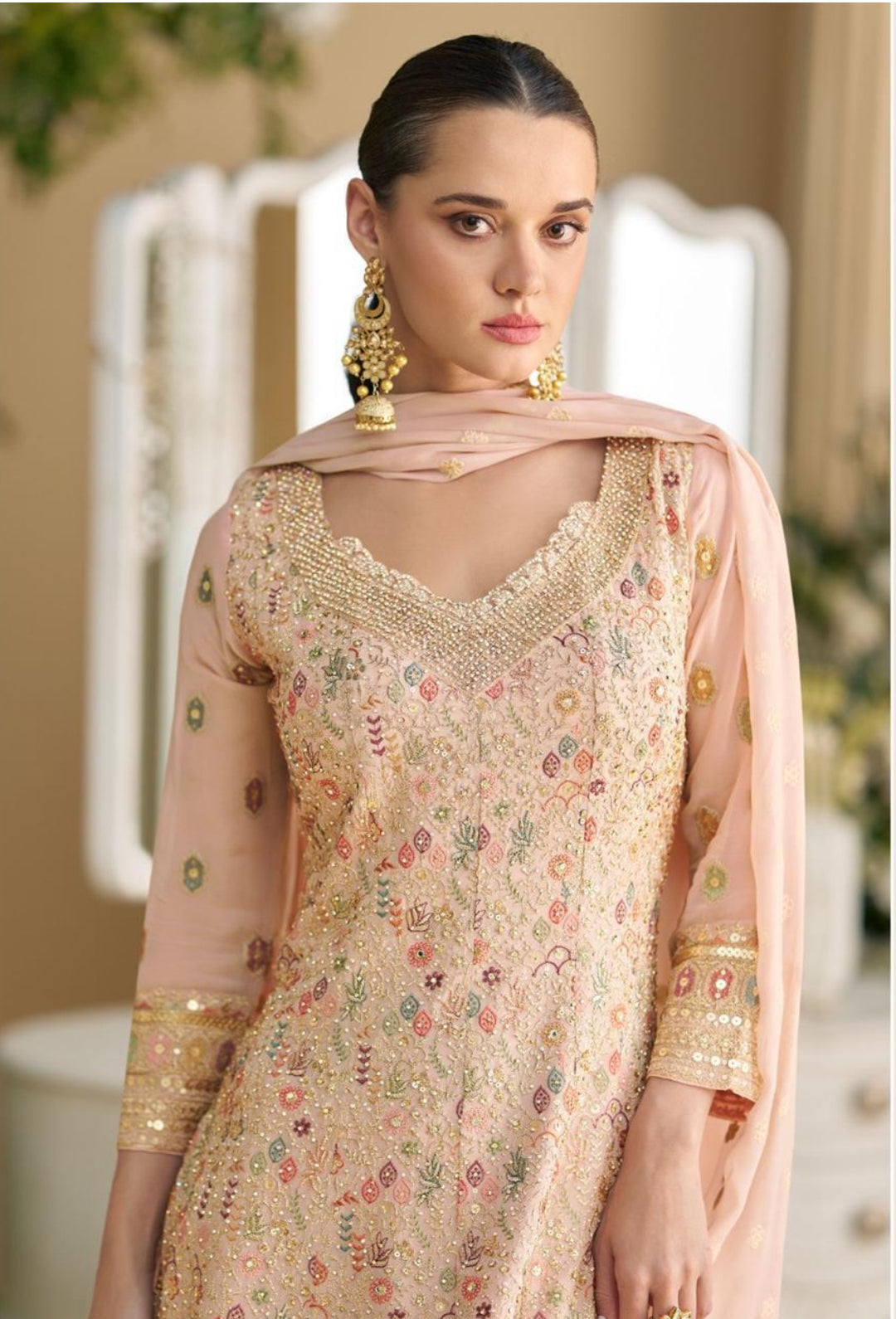 Sharara Gharara SM- Peach