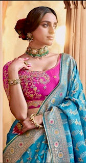 Designer Saree KK-  Sky Blue