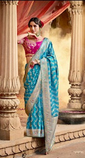 Designer Saree KK-  Sky Blue