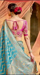 Designer Saree KK-  Sky Blue