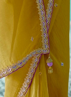 Designer Saree KA- Golder Yellow