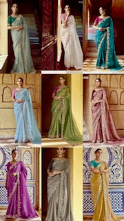 Designer Saree KP- Bottle Green